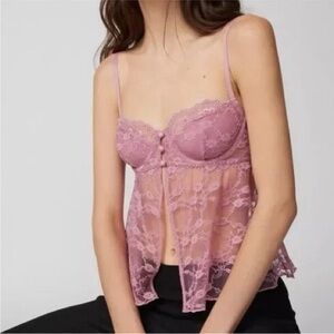 Urban Outfitters Dusty Rose Lace Bustier